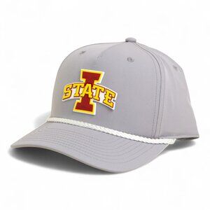 Iowa State Cyclones 3D Five Panel Classic Rope Hat- Grey/ White